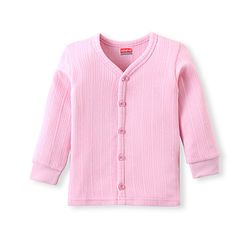 Babyhug Cotton Full Sleeves Thermal Vest and Pant Set Solid - Pink