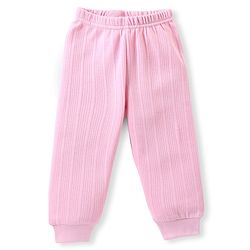 Babyhug Cotton Full Sleeves Thermal Vest and Pant Set Solid - Pink