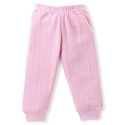 Babyhug Cotton Full Sleeves Thermal Vest and Pant Set Solid - Pink