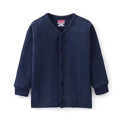 Babyhug Full Sleeves Solid Thermal Vest & Pant - Navy Blue