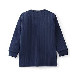 Babyhug Full Sleeves Solid Thermal Vest & Pant - Navy Blue