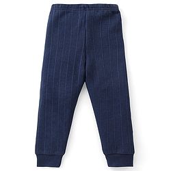 Babyhug Full Sleeves Solid Thermal Vest & Pant - Navy Blue