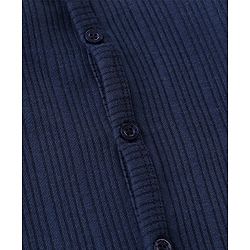 Babyhug Full Sleeves Solid Thermal Vest & Pant - Navy Blue