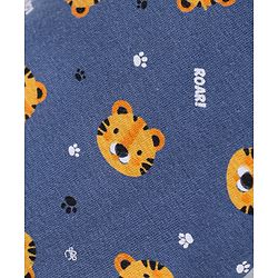 Babyhug Cotton Knit Full Length Striped & Tiger Printed Lounge Pants Pack of 3 - Navy Blue & Yellow