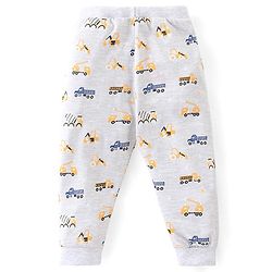 Babyhug Cotton Knit Full Length Lounge Pants with Vehicle Print Pack of 3 - Multicolour