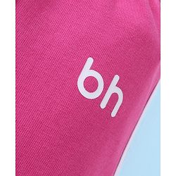 Babyhug Cotton Knit Full Length Solid Lounge Pants With Logo Print Pack of 3 - Violet Dark Pink & Pink