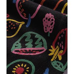 Babyhug Single Jersey Sleeveless Frock with Bloomer & Fruit Print - Navy Blue