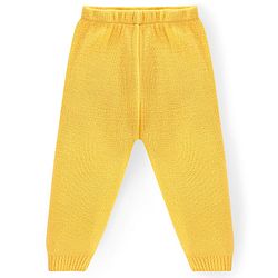 Babyhug Knitted Full Sleeves Sweater Set with Colour Block Design & Patch Work Detailing - Yellow & Blue