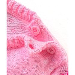 Babyhug Knitted Full Sleeves Pullover Sweater Set with Intarsia Design- Light Pink