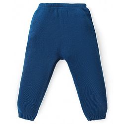 Babyhug Organic Cotton Knitted Full Sleeves Front Open Sweater Set with Cap & Hearts Design - Navy Blue