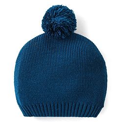 Babyhug Organic Cotton Knitted Full Sleeves Front Open Sweater Set with Cap & Hearts Design - Navy Blue
