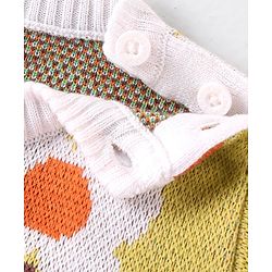 Babyhug Knit Full Sleeves Sweater Set With Floral Design - Multicolor
