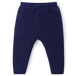 Babyhug Knitted Full Sleeves Striped Pullover Sweater Set - Navy Blue
