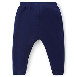 Babyhug Knitted Full Sleeves Striped Pullover Sweater Set - Navy Blue