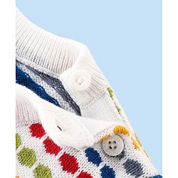 Babyhug Knit Full Sleeves Sweater Set with Design - White