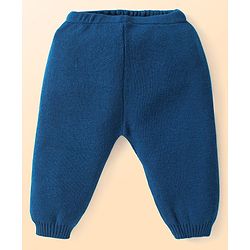 Babyhug Knitted Full Sleeves Striped Pullover Sweater Set - Navy Blue