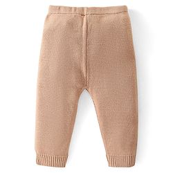 Babyhug Knitted Full Sleeves Cable Knit Designed Pullover Sweater Set - Beige