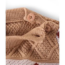 Babyhug Knitted Full Sleeves Cable Knit Designed Pullover Sweater Set - Beige