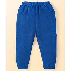 Babyhug Knitted Full Sleeves Pullover Sweater Set with Colour Block Design - Navy Blue