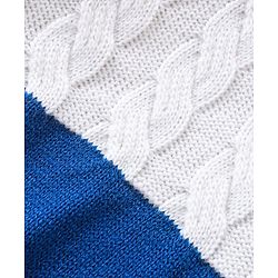 Babyhug Knitted Full Sleeves Pullover Sweater Set with Colour Block Design - Navy Blue