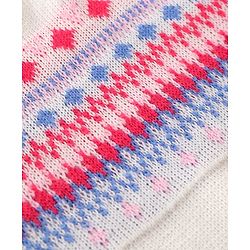 Babyhug Knitted Full Sleeves Aztec Designed Pullover Sweater Set - Off White