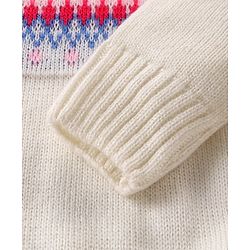 Babyhug Knitted Full Sleeves Aztec Designed Pullover Sweater Set - Off White