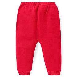 Babyhug Knitted Full Sleeves Heart Designed Pullover Sweater Set - Red