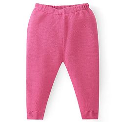 Babyhug Knit Full Sleeves Sweater Set With Star Design - Pink