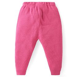 Babyhug Knit Full Sleeves Sweater Set With Star Design - Pink