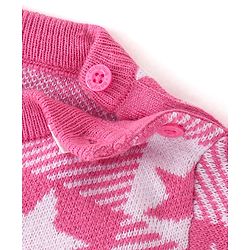 Babyhug Knit Full Sleeves Sweater Set With Star Design - Pink