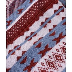 Babyhug Knit Full Sleeves Sweater Set With Aztec Design - Multicolor