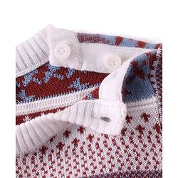Babyhug Knit Full Sleeves Sweater Set With Aztec Design - Multicolor
