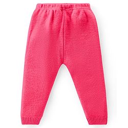 Babyhug Knitted Full Sleeves Pullover Sweater Set with Floral Design - Pink