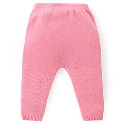 Babyhug Knitted Full Sleeves Pullover Sweater Set With Hearts Design - Light Pink