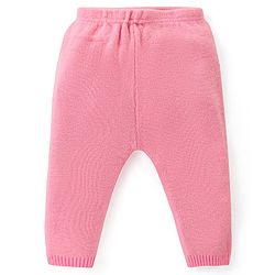Babyhug Knitted Full Sleeves Pullover Sweater Set With Hearts Design - Light Pink