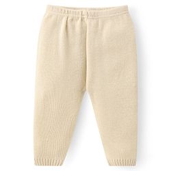 Babyhug Knitted Full Sleeves Floral Designed Pullover Sweater Set - Beige