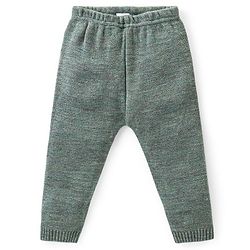 Babyhug Knitted Full Sleeves Pullover Sweater Set with Christmas Theme Design - Grey & Green