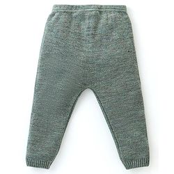 Babyhug Knitted Full Sleeves Pullover Sweater Set with Christmas Theme Design - Grey & Green