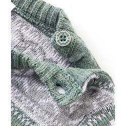 Babyhug Knitted Full Sleeves Pullover Sweater Set with Christmas Theme Design - Grey & Green