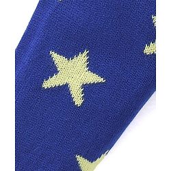 Babyhug Full Length Fleece and Woolen Lounge Pant Star Design - Blue