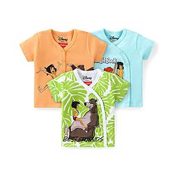 Babyhug Disney   Half Sleeves Jhabla With Jungle Book Graphics Pack of 3 - Blue Green & Orange