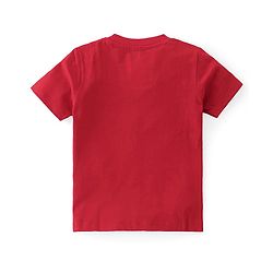 Babyhug Disney Cotton Knit Half Sleeves T-Shirt with Jungle Book Graphics - Red