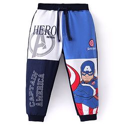 Babyhug Marvel Cotton Knit Full Length Lounge Pant with Avengers Graphics - Multicolour