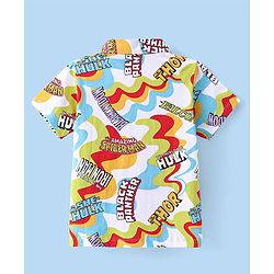 Babyhug Marvel Cotton Knit Half Sleeves Shirt with Avenger Text Print - Multicolour