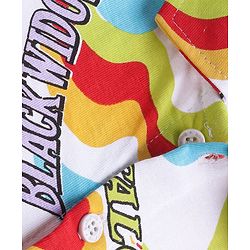 Babyhug Marvel Cotton Knit Half Sleeves Shirt with Avenger Text Print - Multicolour