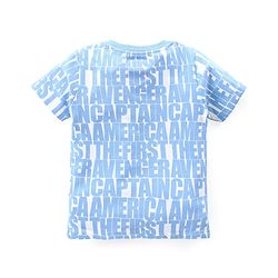Babyhug Marvel Cotton Knit Half Sleeves T-Shirt With Captain America Print - Light Blue