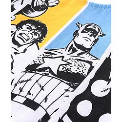 Babyhug Marvel Cotton Knit Half Sleeves T-Shirt with Front & Back Avengers Graphics - White