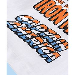 Babyhug Marvel Cotton Knit Half Sleeves T-Shirt with Front & Back Avengers Graphics - White