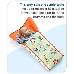 Babyhug Cotton Sleeping Bag Cum Carry Nest With Animals Print- Mint