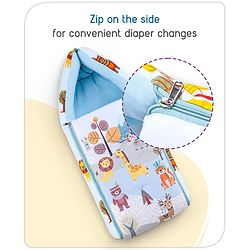 Babyhug Cotton Sleeping Bag Cum Carry Nest With Animals Print- Mint